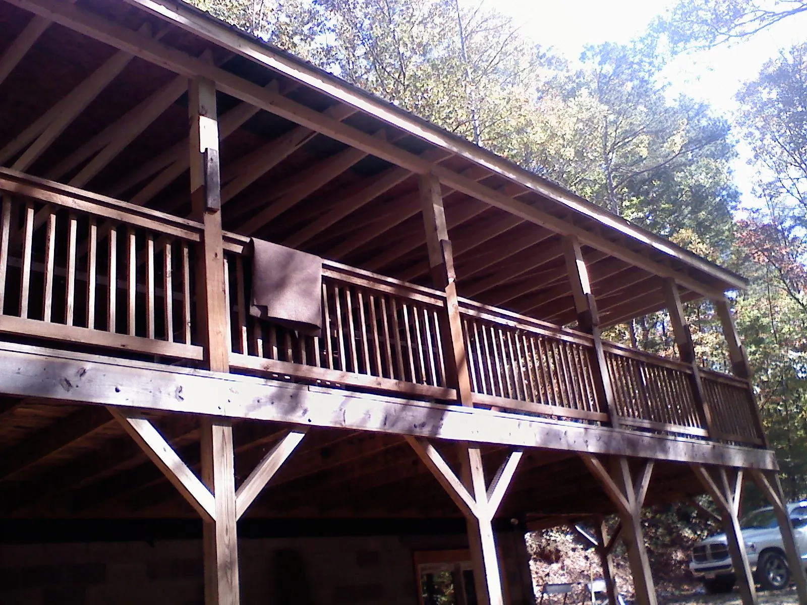 Timber framing under a new elevated porch and deck — Roof Leak Repair in Mt Baldy by Roofing Brothers